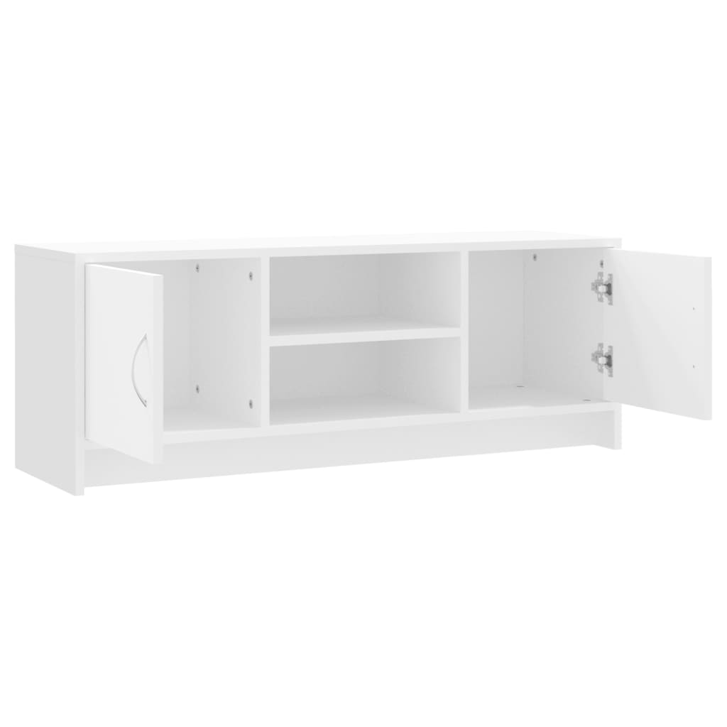 vidaXL Meuble TV blanc 102x30x37,5 cm bois d'ingénierie