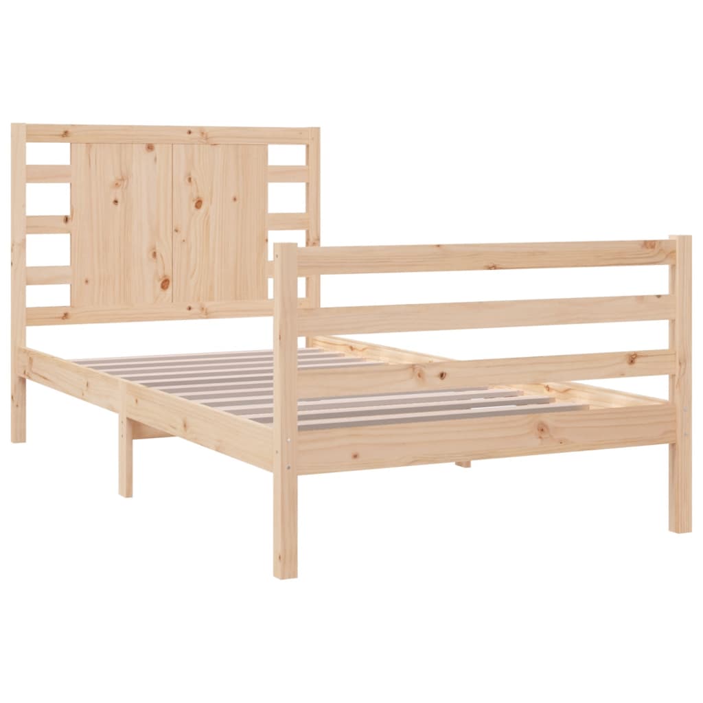 vidaXL Cadre de lit bois de pin massif 75x190 cm petit simple