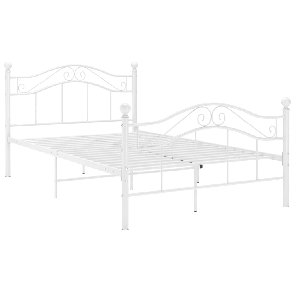 vidaXL Cadre de lit sans matelas blanc métal 120x200 cm