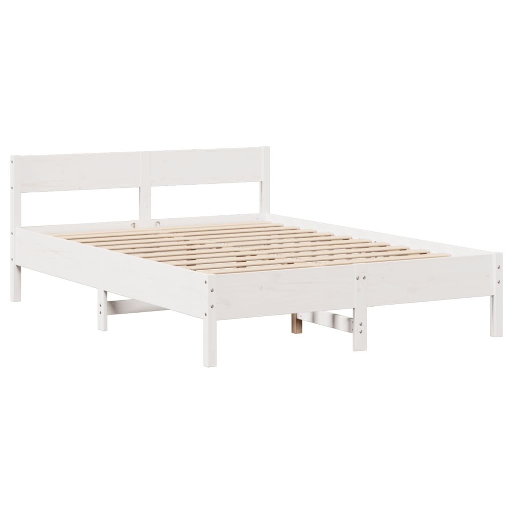 vidaXL Cadre de lit sans matelas blanc 120x200 cm bois de pin massif