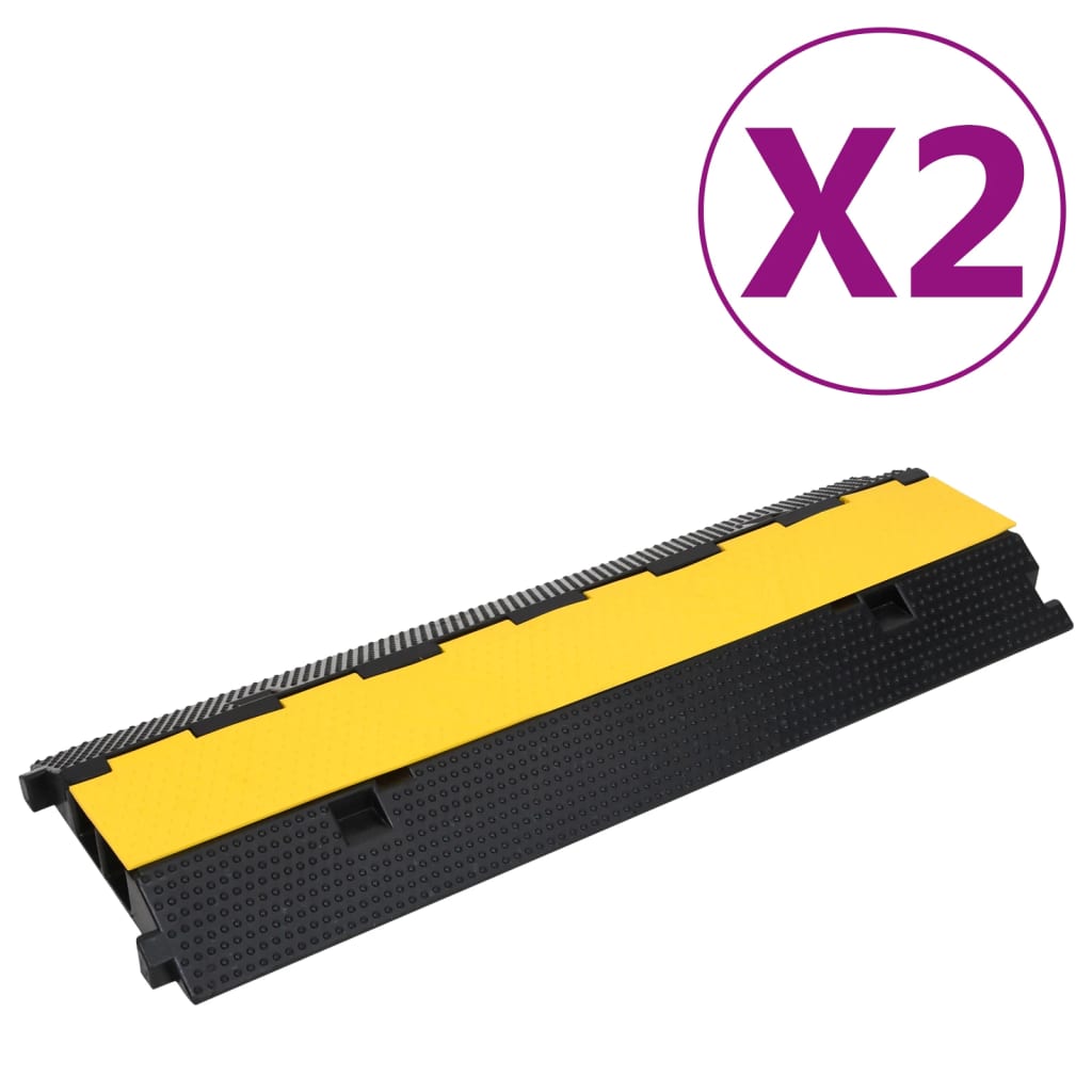 vidaXL Rampes de protection de câble 2 canaux 2 pcs 100 cm caoutchouc