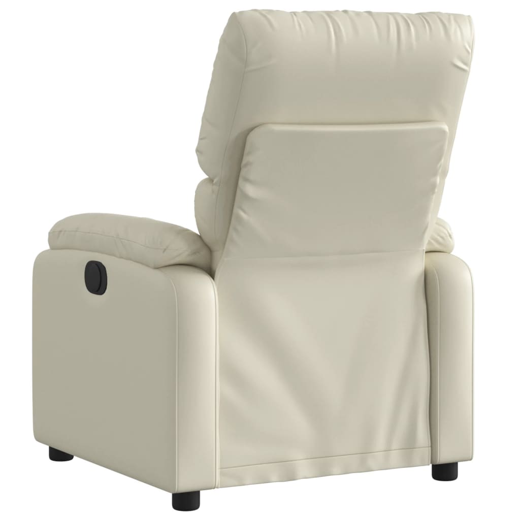 vidaXL Fauteuil inclinable de massage Crème Similicuir