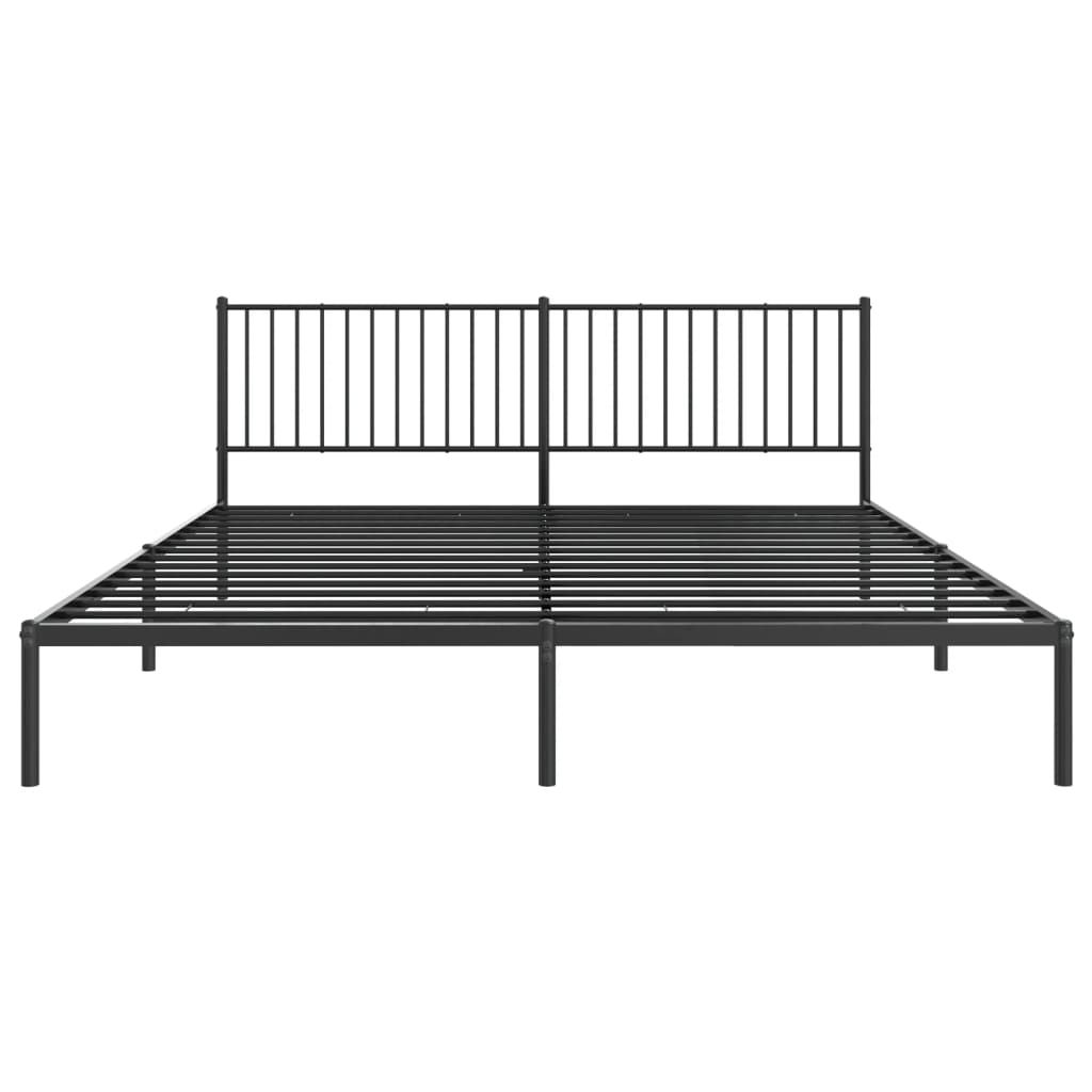 vidaXL Cadre de lit métal sans matelas avec tête de lit noir 193x203cm