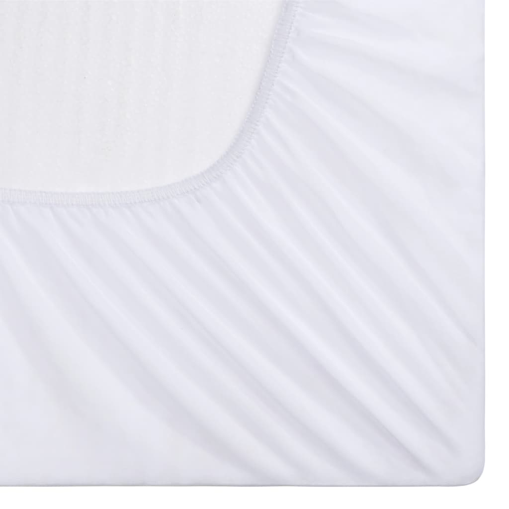 vidaXL Draps-housses imperméables 2 pcs Coton 100x200 cm Blanc