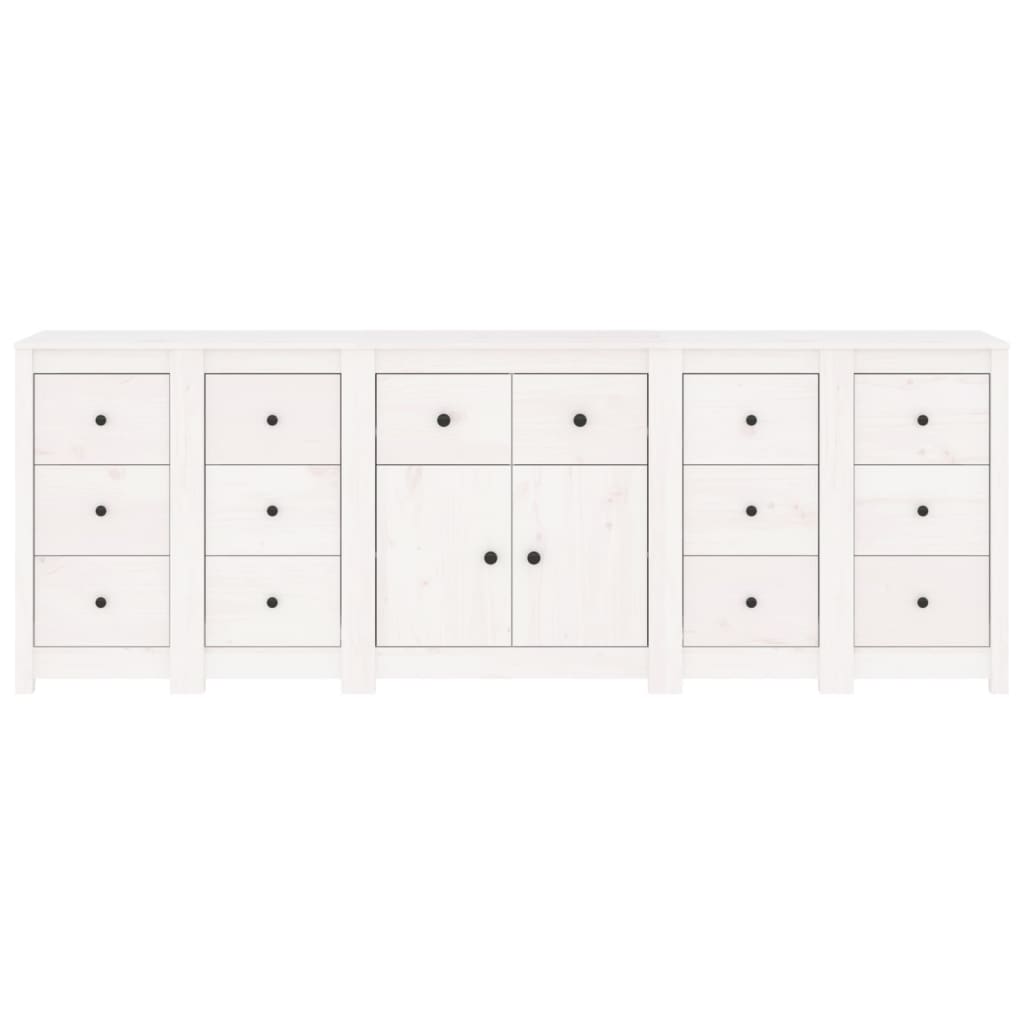 vidaXL Buffet Blanc 230x35x80 cm Bois massif de pin