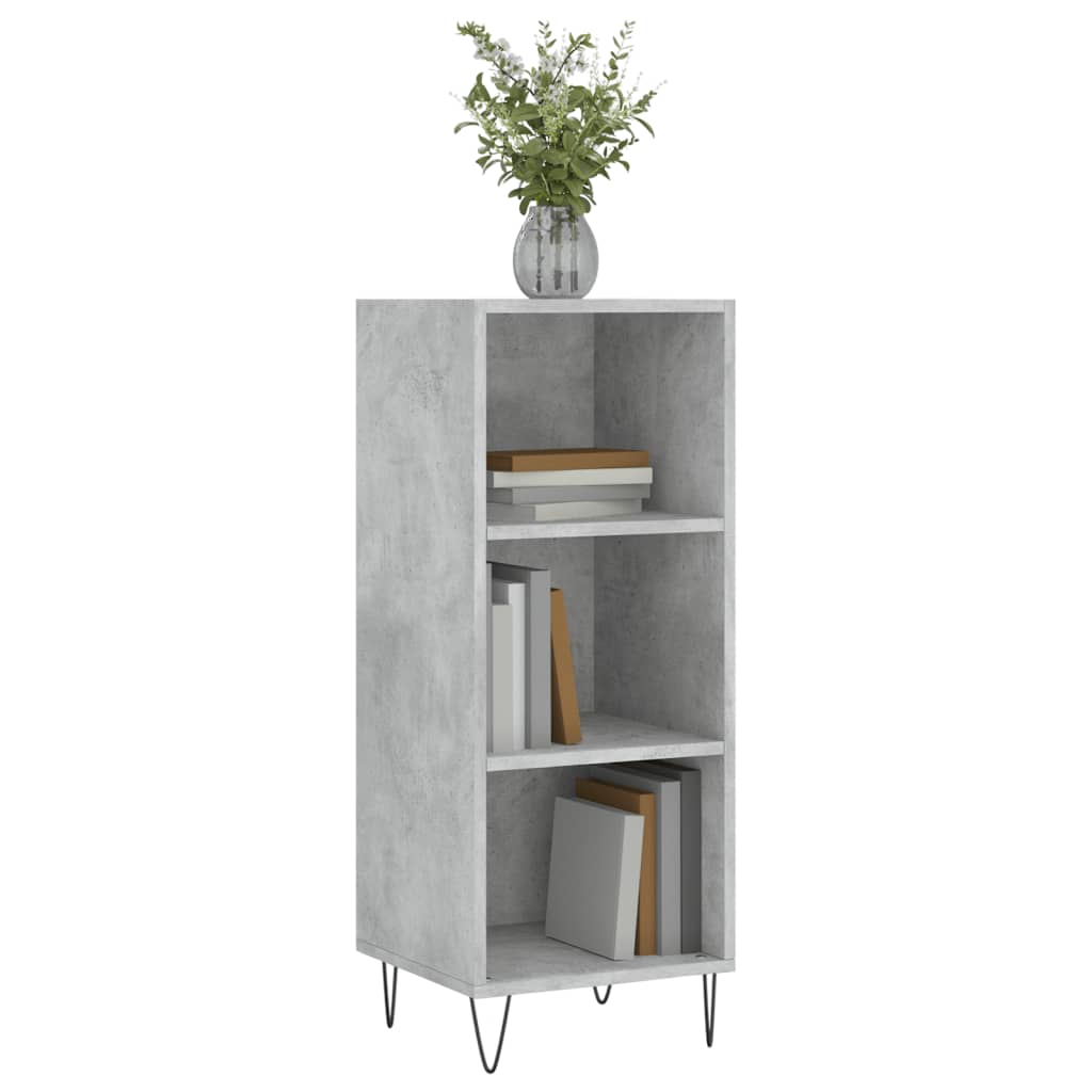 vidaXL Buffet gris béton 34,5x32,5x90 cm bois d'ingénierie