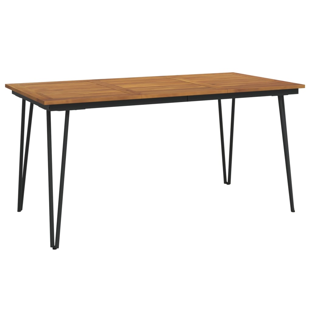 vidaXL Table de jardin avec pieds épingle à cheveux 160x80x75 acacia