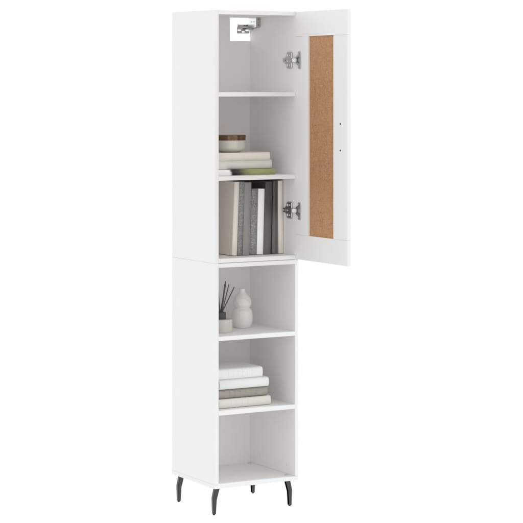 vidaXL Buffet haut Blanc 34,5x34x180 cm Bois d'ingénierie