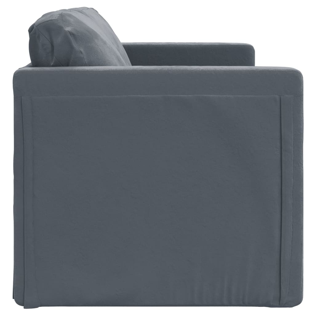 vidaXL Canapé-lit 2 en 1 gris foncé 122x204x55 cm velours