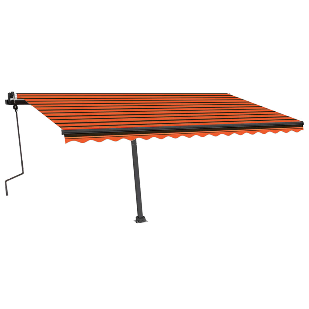 vidaXL Auvent manuel rétractable avec LED 450x350 cm Orange et marron