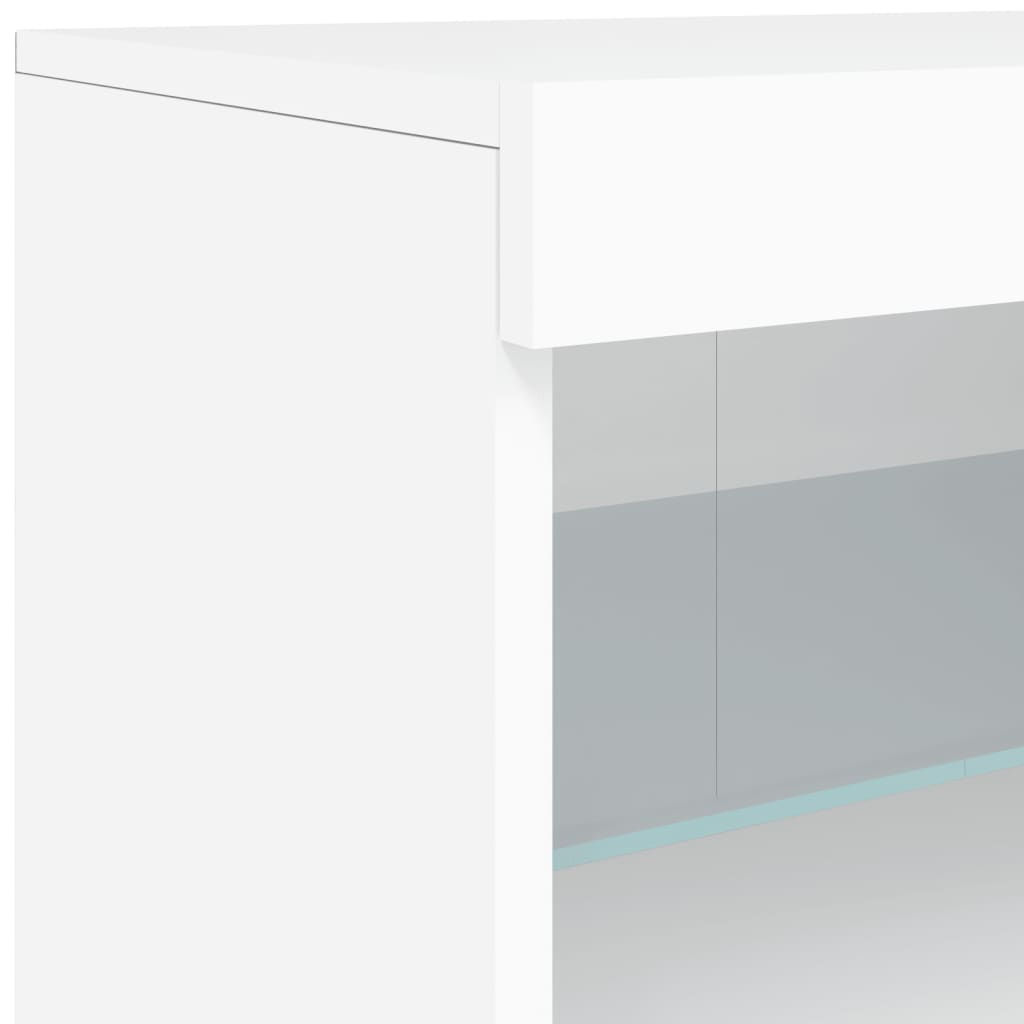 vidaXL Buffet avec lumières LED blanc 162x37x67 cm