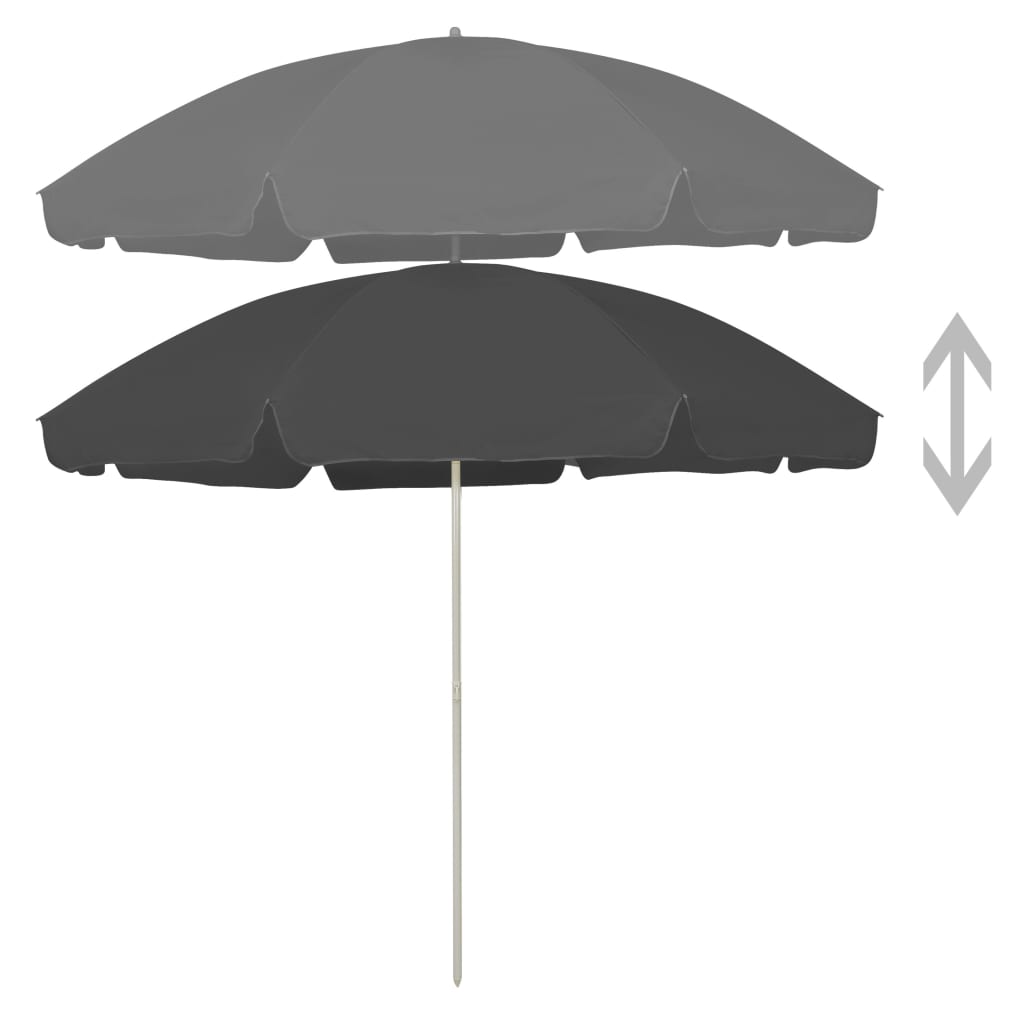 vidaXL Parasol de plage Anthracite 300 cm