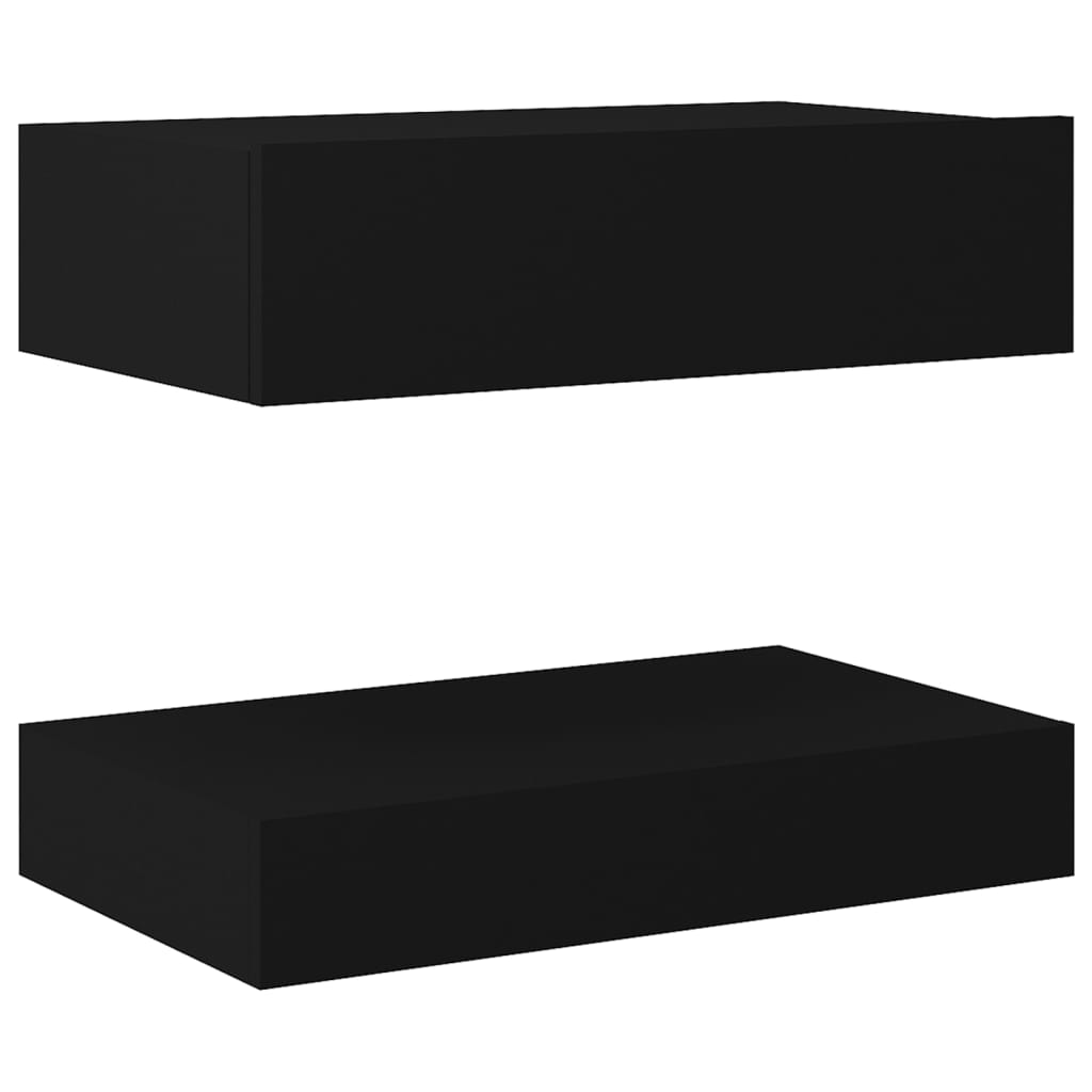 vidaXL Table de chevet Noir 60x35 cm Aggloméré