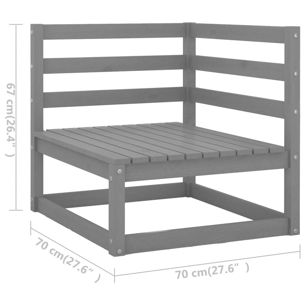 vidaXL Salon de jardin 8 pcs avec coussins Bois de pin massif