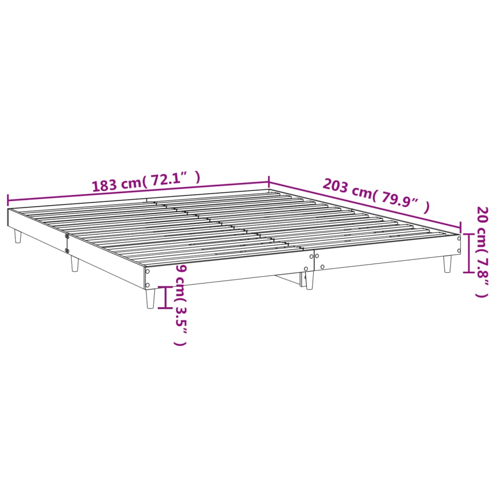 vidaXL Cadre de lit sans matelas chêne sonoma 180x200 cm