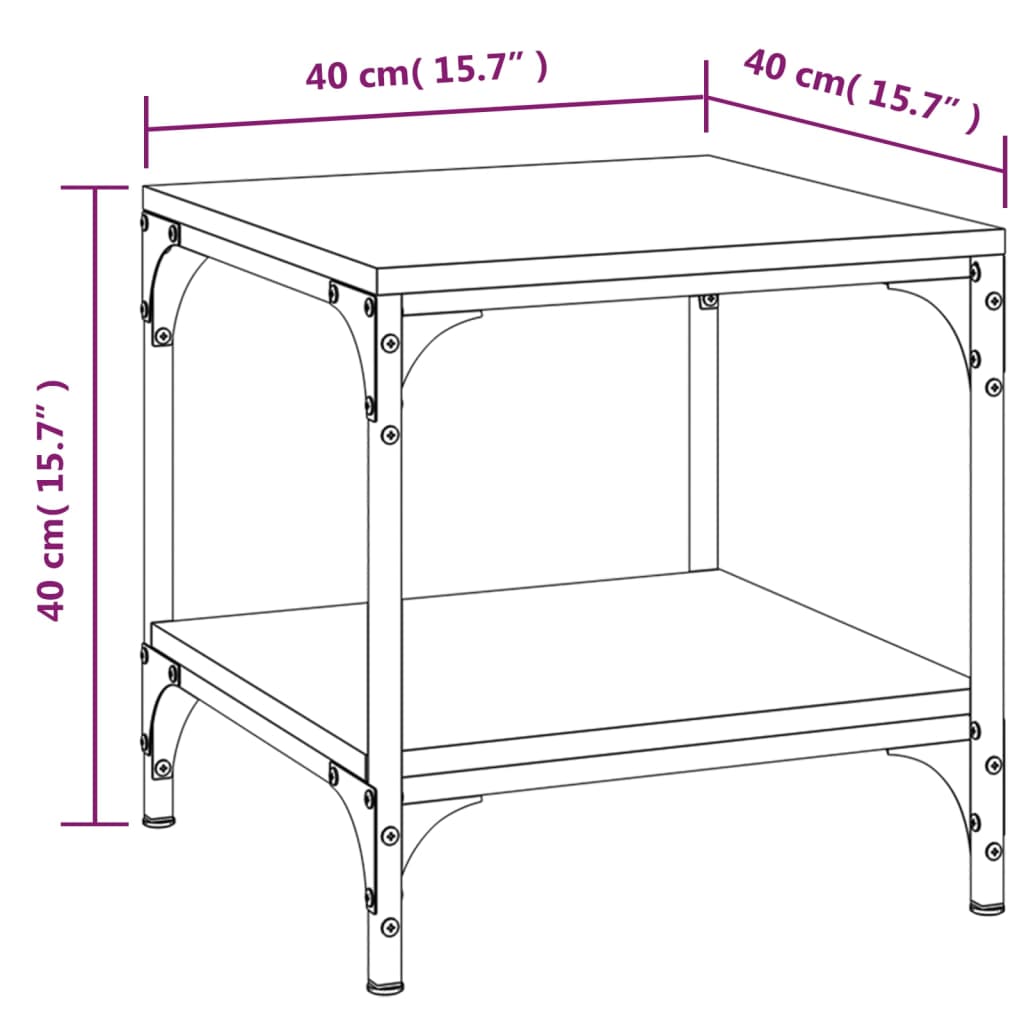 vidaXL Table d'appoint Sonoma gris 40x40x40 cm Bois d'ingénierie