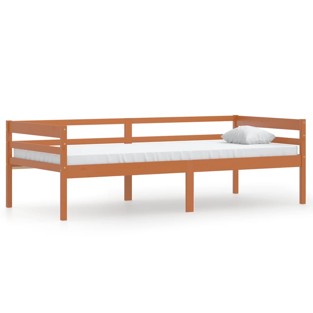 vidaXL Cadre de lit sans matelas Marron miel Bois pin massif 90x200 cm