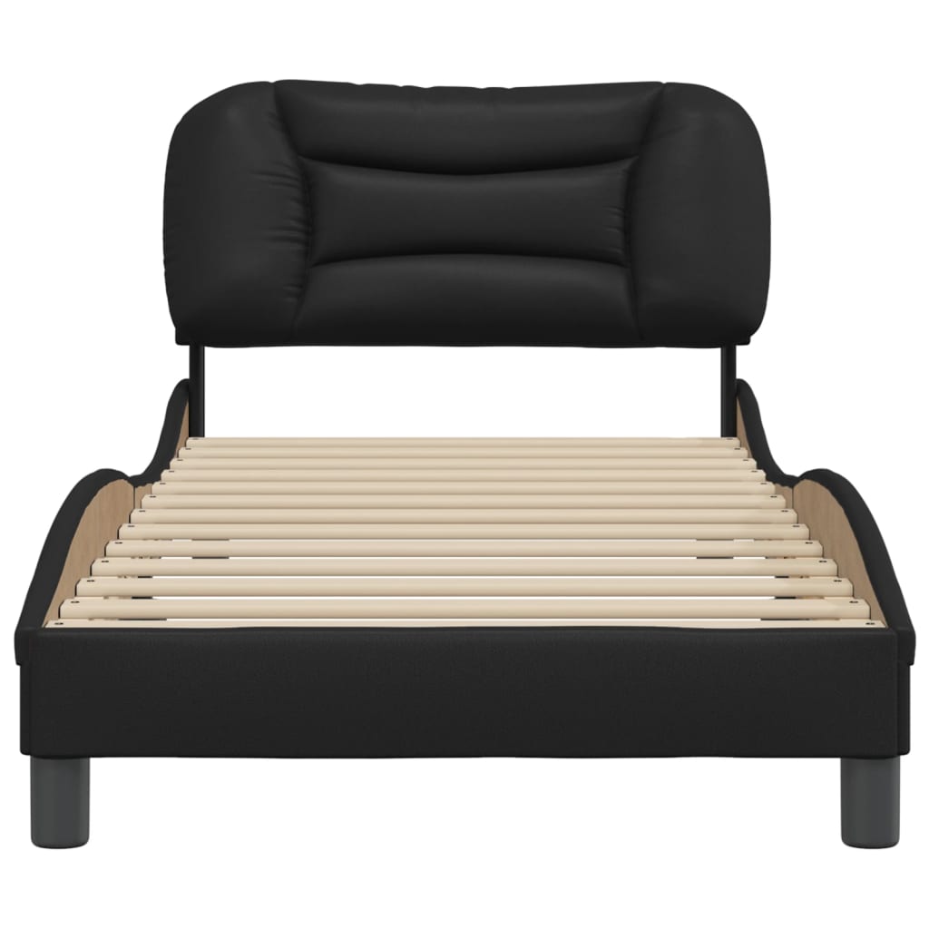 vidaXL Cadre de lit sans matelas noir 90x190 cm similicuir