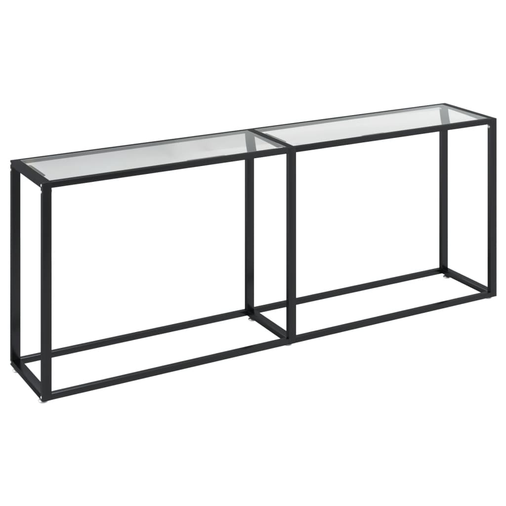 vidaXL Table console Transparent 200x35x75,5 cm Verre trempé