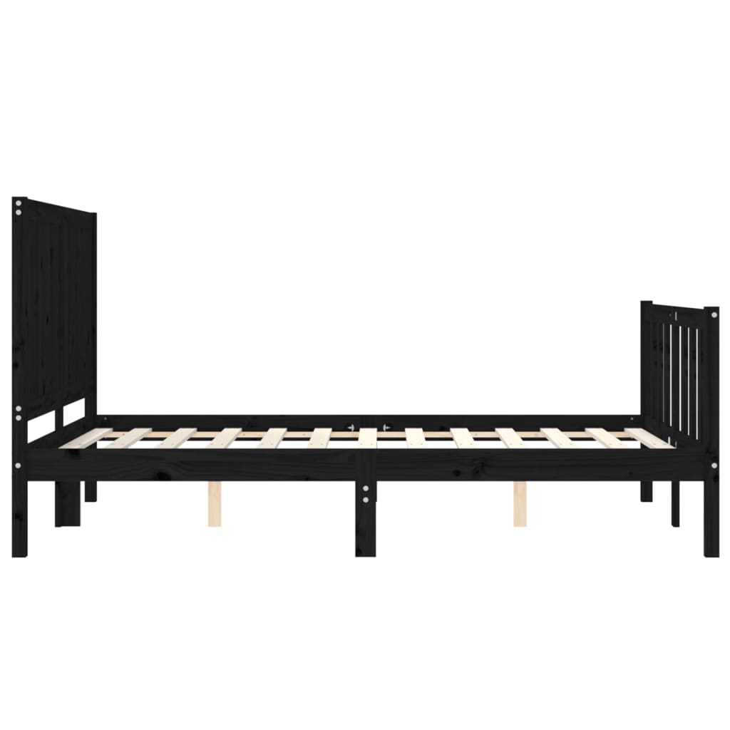 vidaXL Cadre de lit sans matelas noir 140x190 cm bois de pin massif