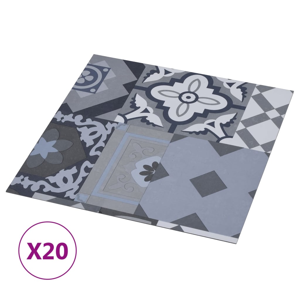 vidaXL Dalles de plancher autoadhésives 20pcs PVC 1,86 m² motif coloré