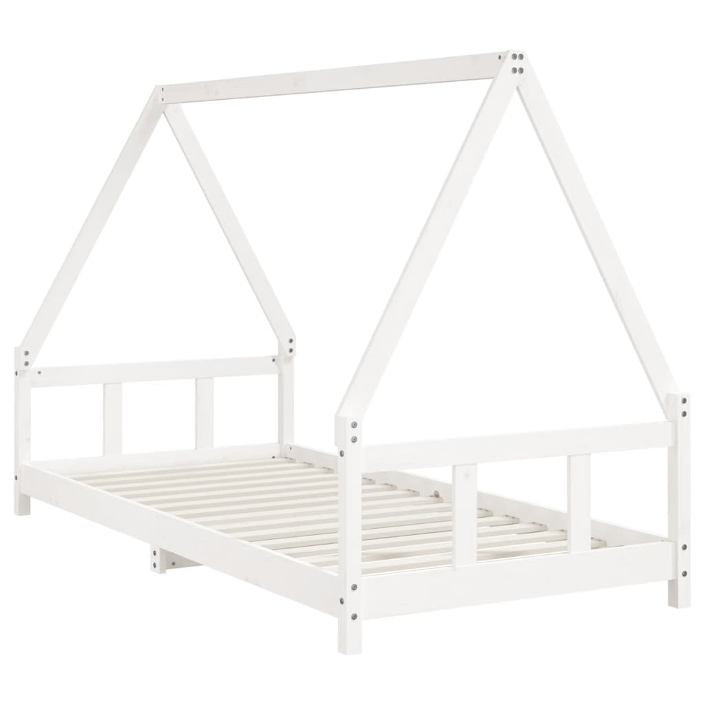 vidaXL Cadre de lit pour enfants blanc 90x200 cm bois de pin massif