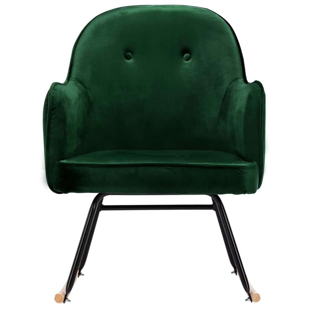 vidaXL Chaise à bascule Vert foncé Velours