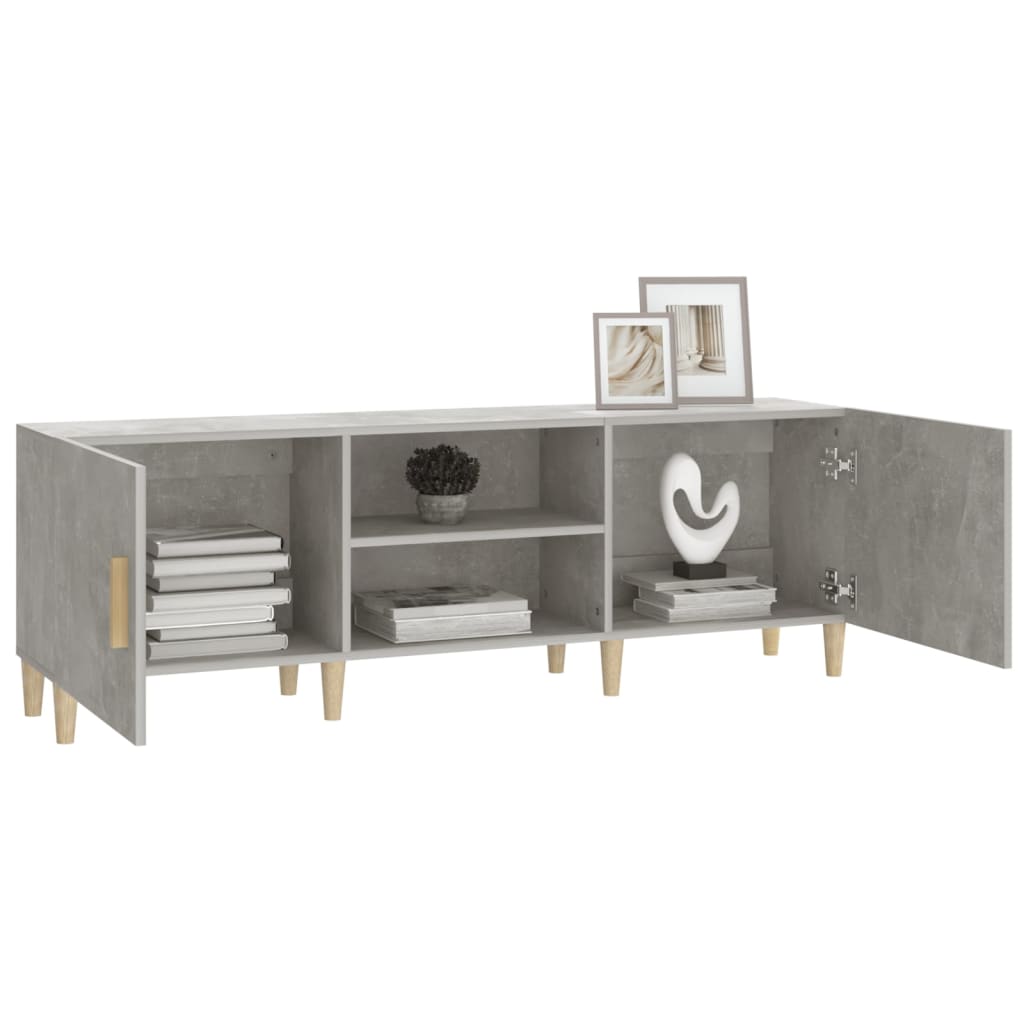 vidaXL Meuble TV Gris béton 150x30x50 cm Bois d'ingénierie