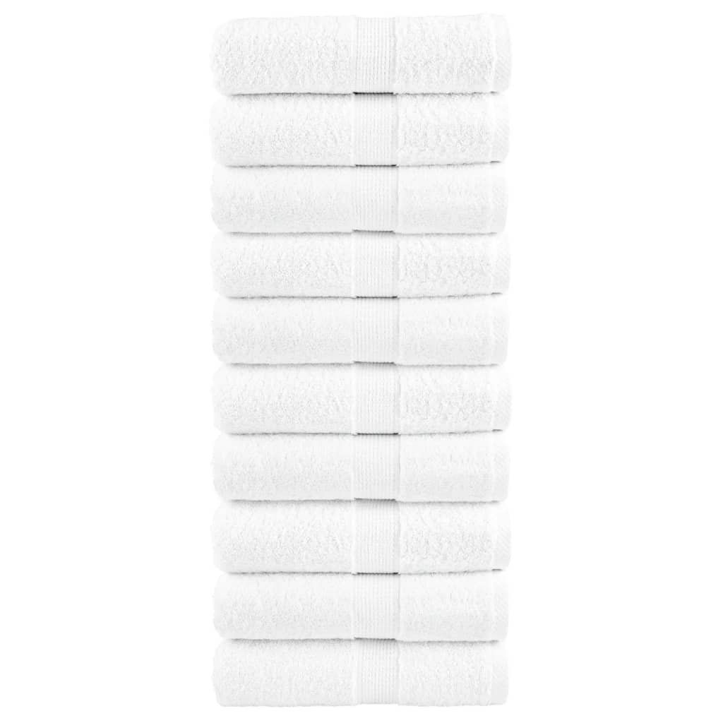 vidaXL Serviettes de visage de qualité supérieure SOLUND 10 pcs blanc