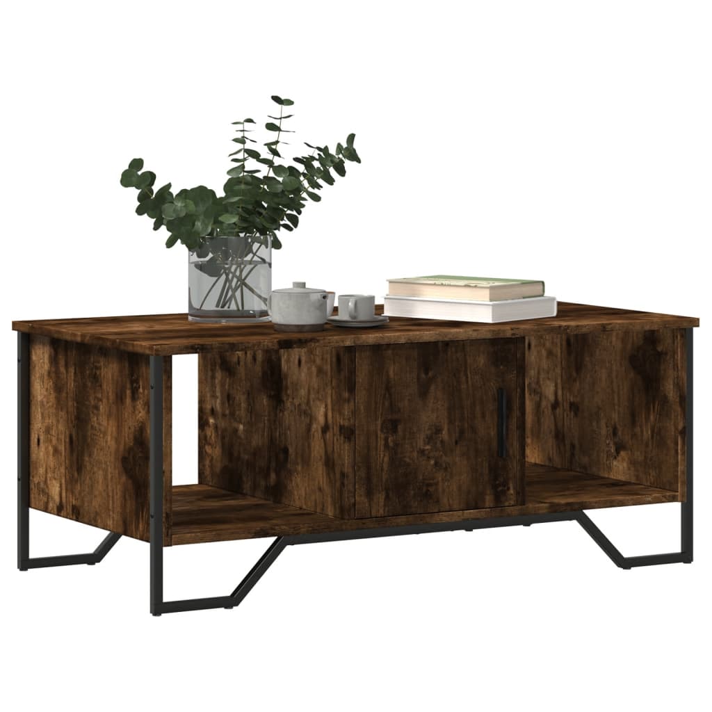 vidaXL Table basse chêne fumé 100x51x40 cm bois d'ingénierie