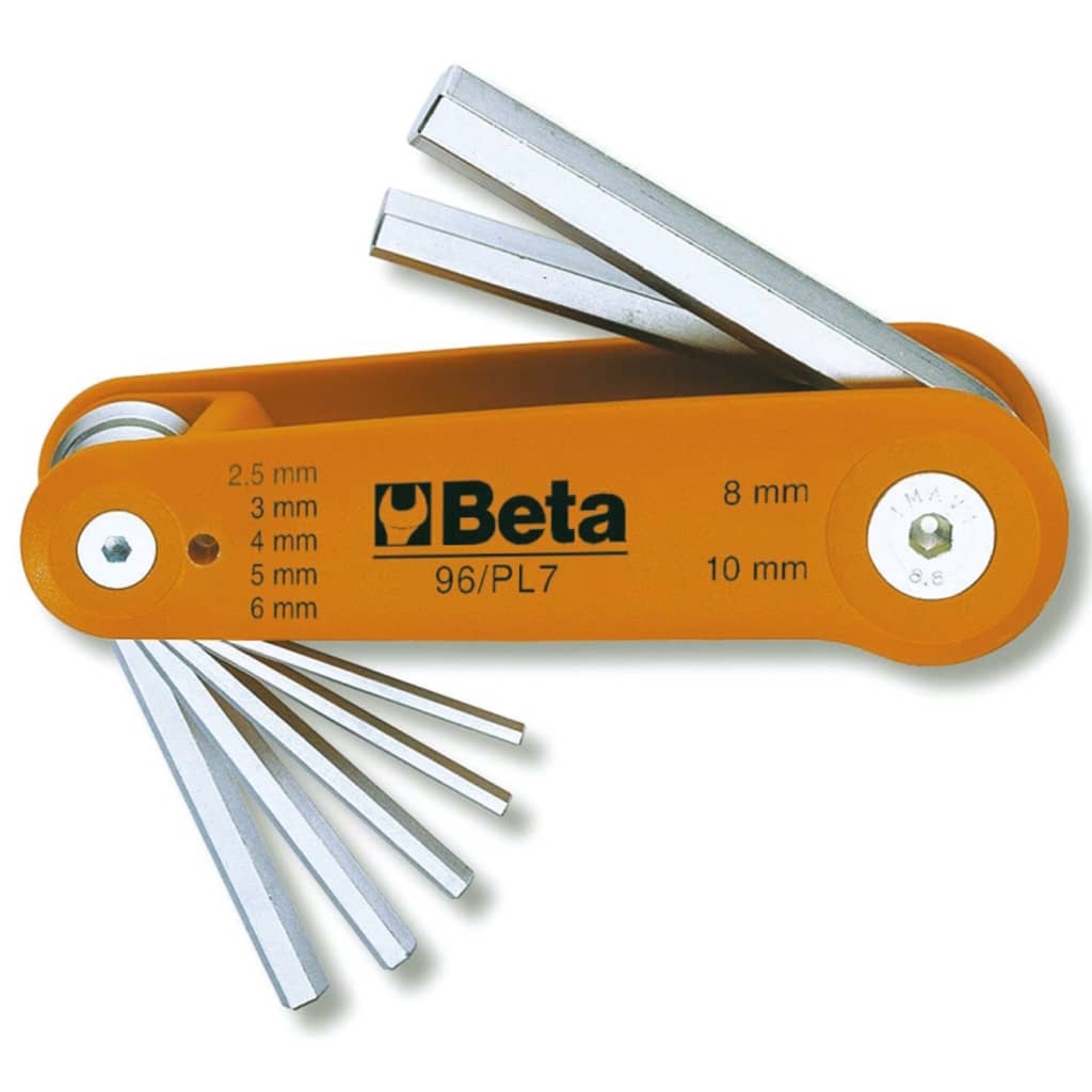 Beta Tools Ensemble de clés hexagonales coudées 96/PL7 Chrome