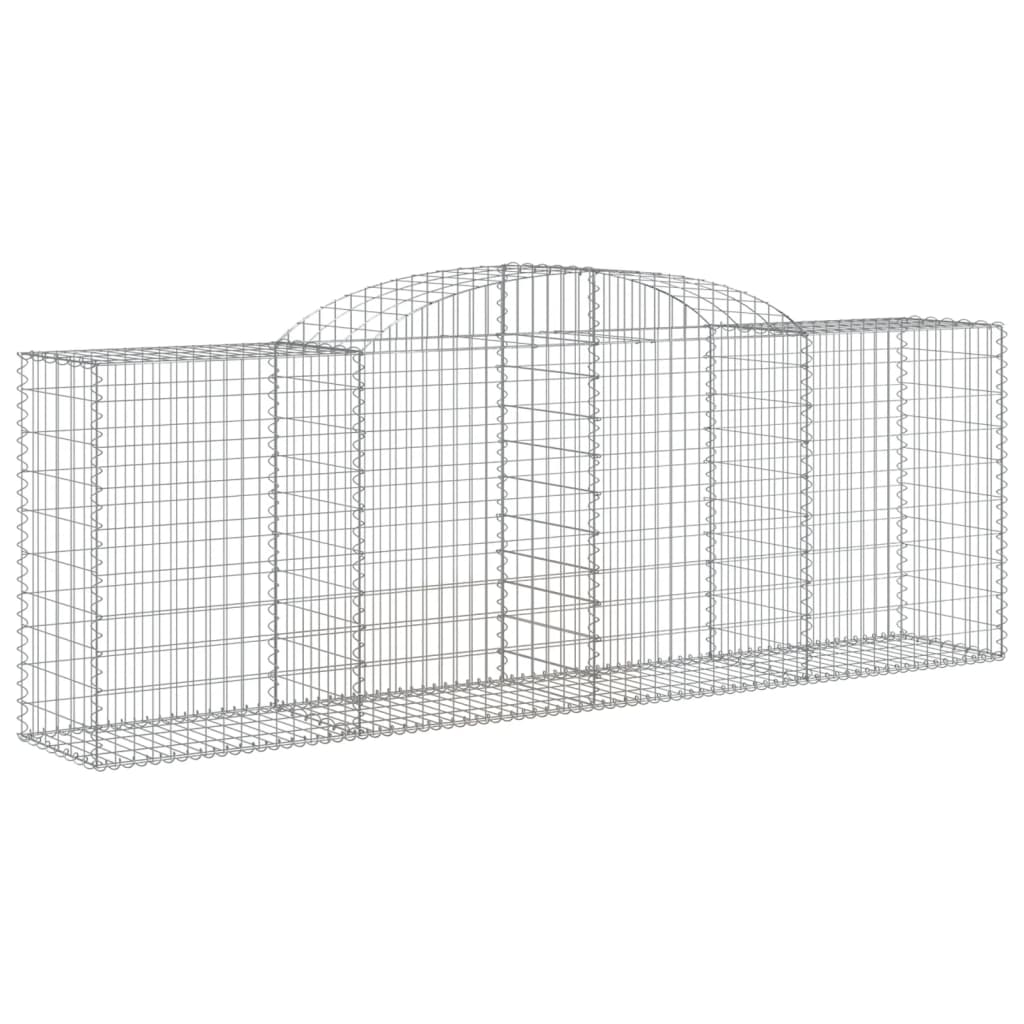 vidaXL Paniers à gabions arqués 2 pcs 300x50x100/120 cm fer galvanisé