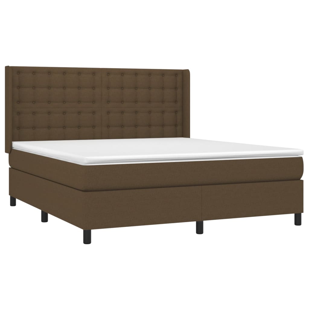 vidaXL Sommier à lattes de lit matelas et LED Marron foncé 180x200cm