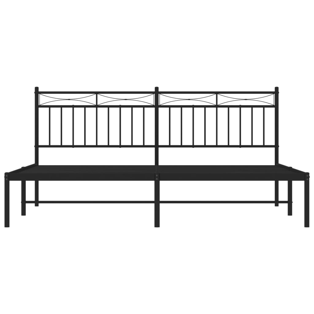 vidaXL Cadre de lit métal sans matelas avec tête de lit noir 183x213cm