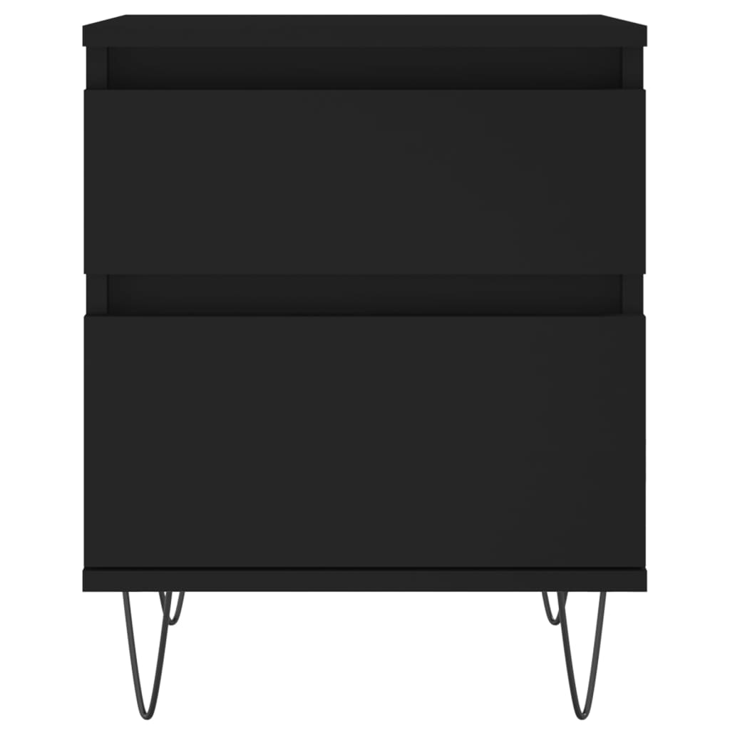 vidaXL Tables de chevet 2 pcs noir 40x35x50 cm bois d’ingénierie