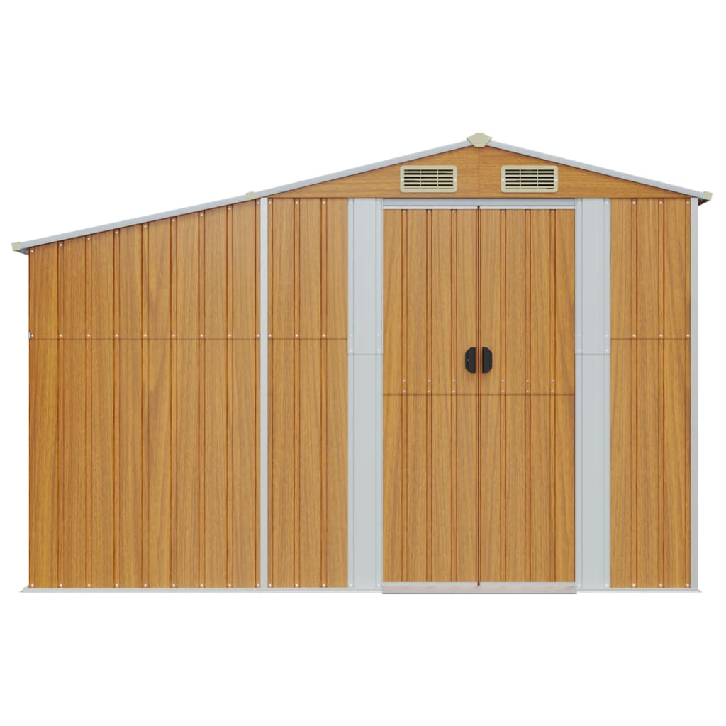 vidaXL Abri de jardin marron 277x93x179 cm acier galvanisé