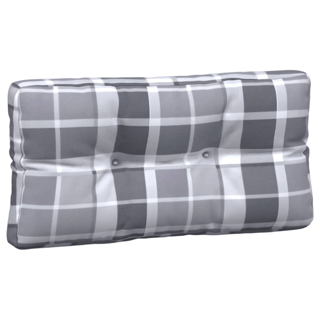 vidaXL Coussins de palette 5 pcs motif à carreaux gris tissu