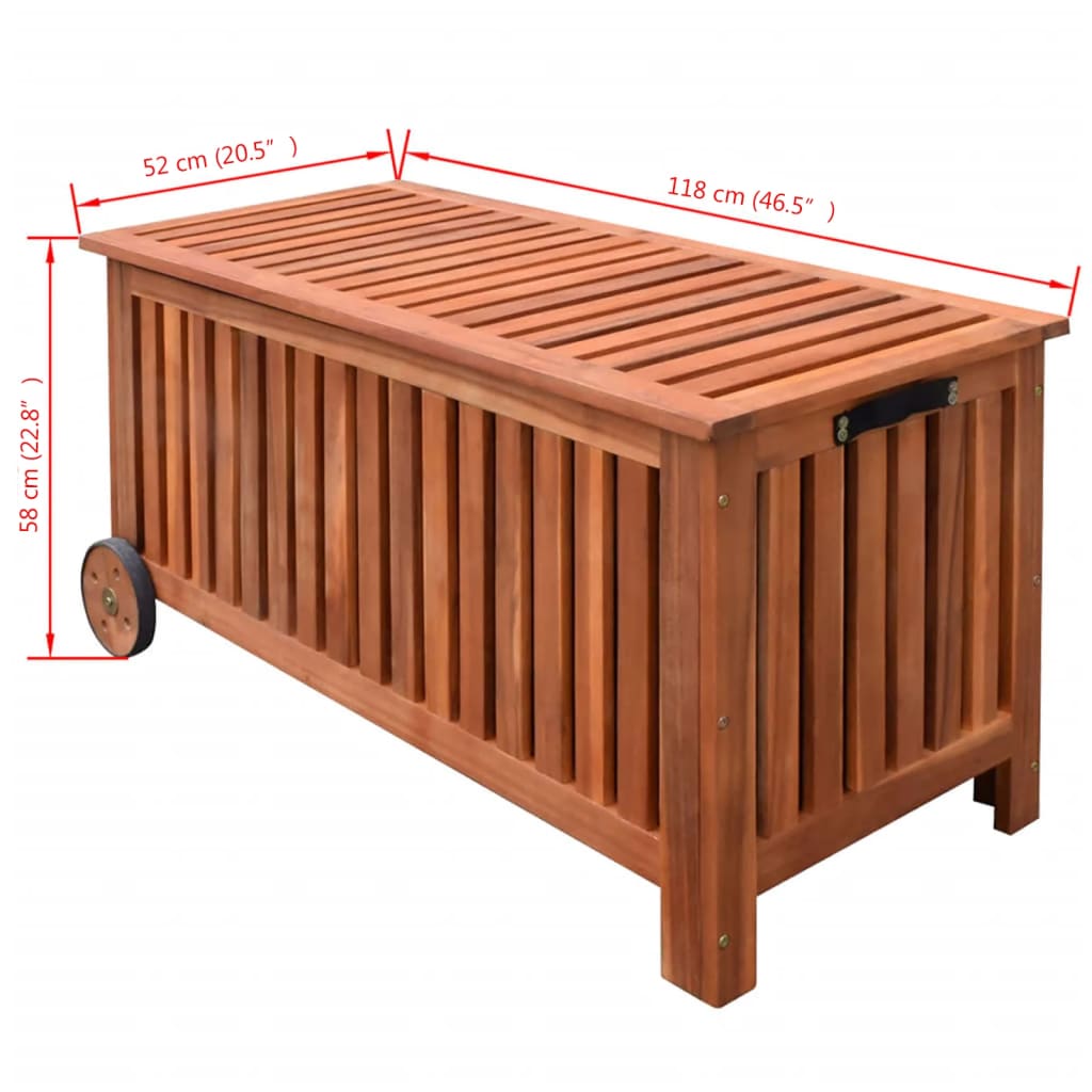 vidaXL Boîte de rangement de jardin 118x52x58 cm Bois