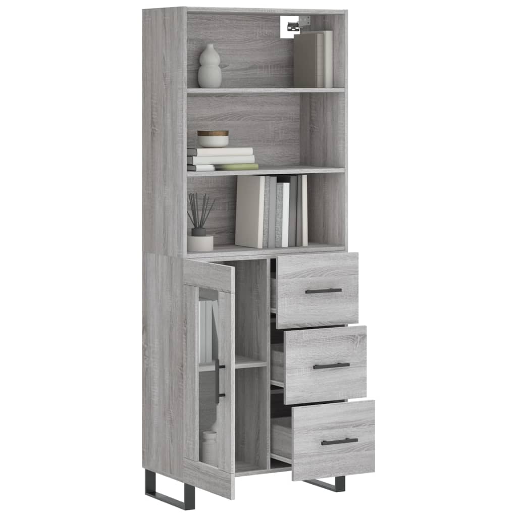 vidaXL Buffet haut Sonoma gris 69,5x34x180 cm Bois d'ingénierie