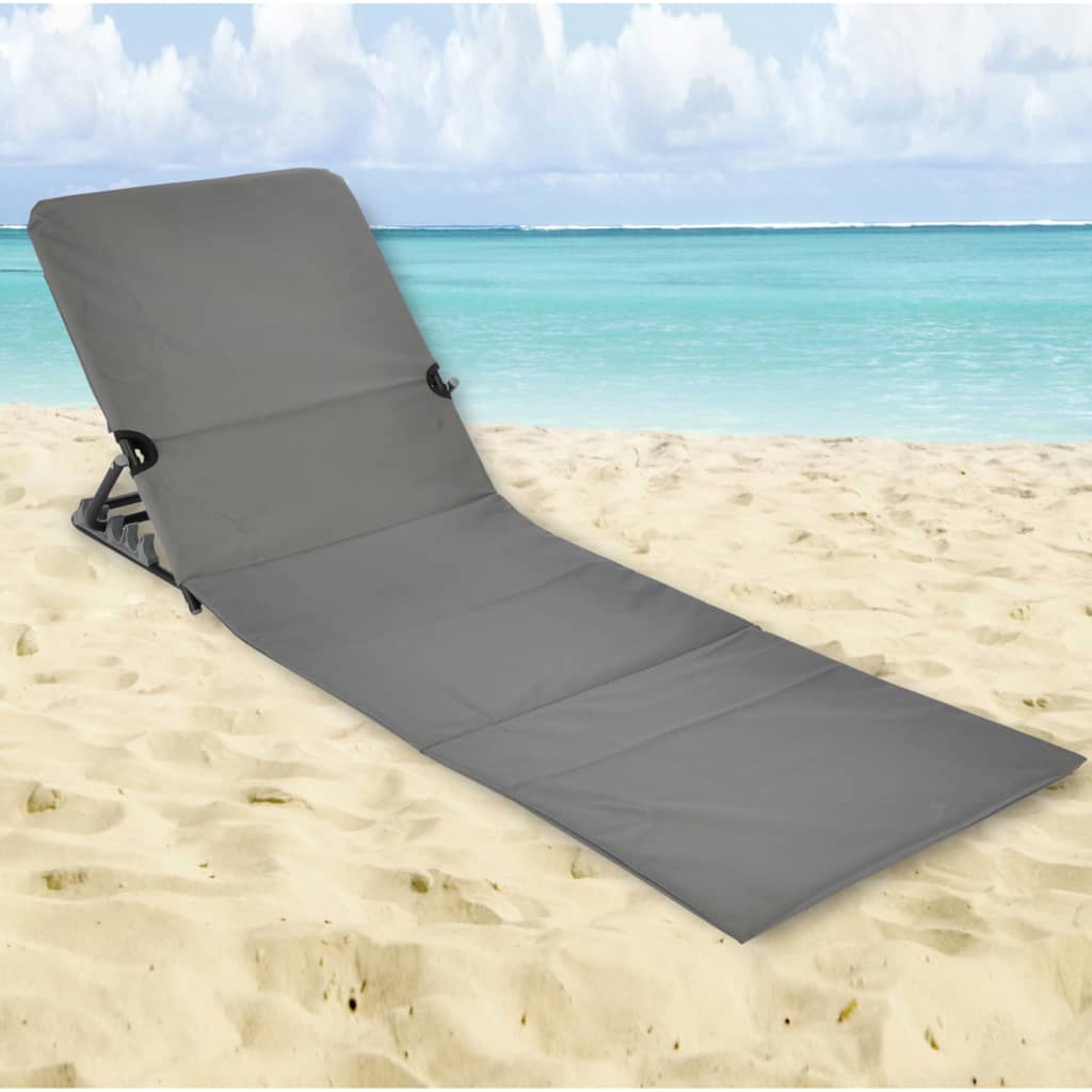 HI Chaise tapis de plage pliable PVC Gris
