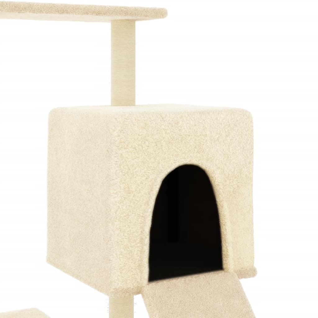 vidaXL Arbre à chat avec griffoirs en sisal crème 130,5 cm