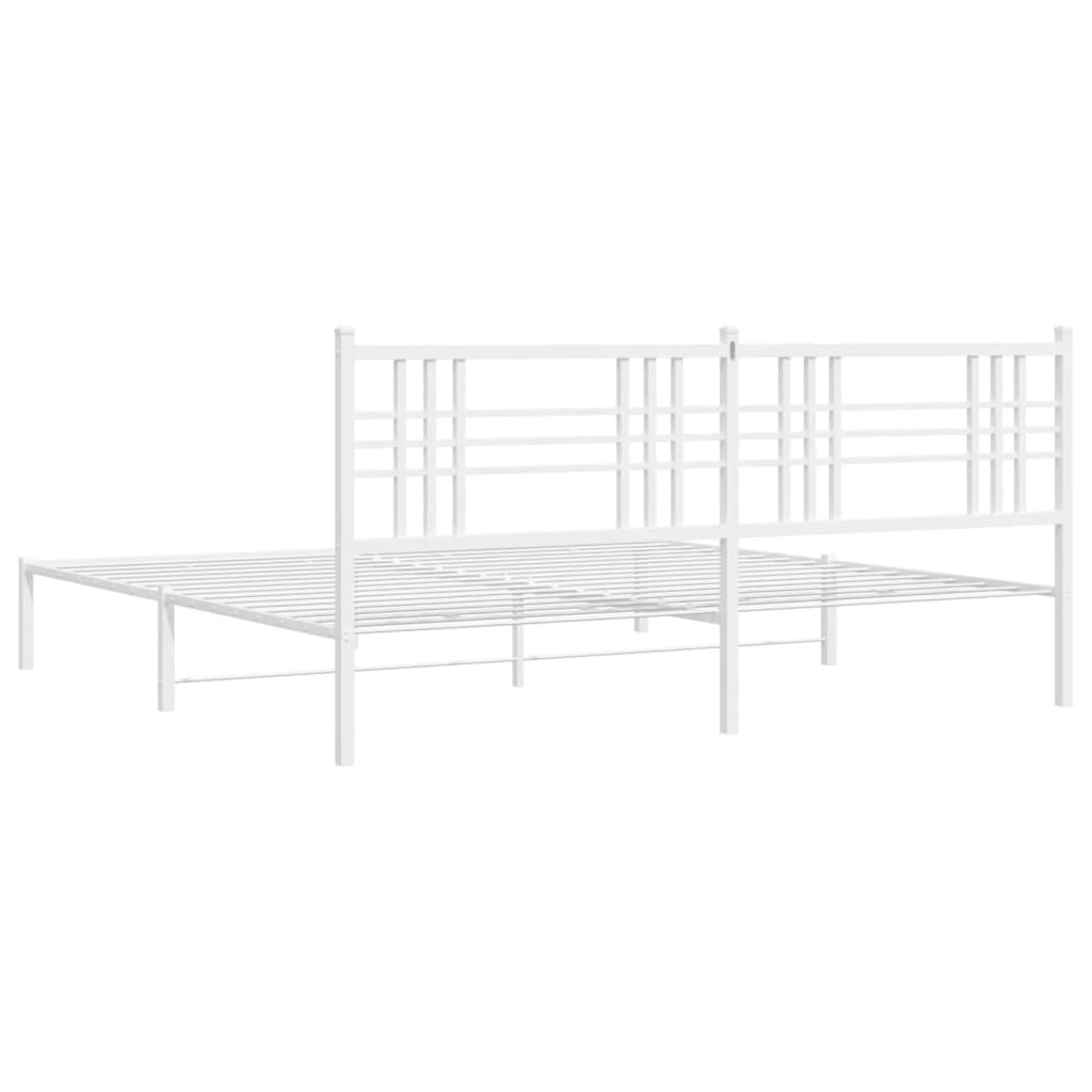 vidaXL Cadre de lit métal sans matelas et tête de lit blanc 183x213 cm