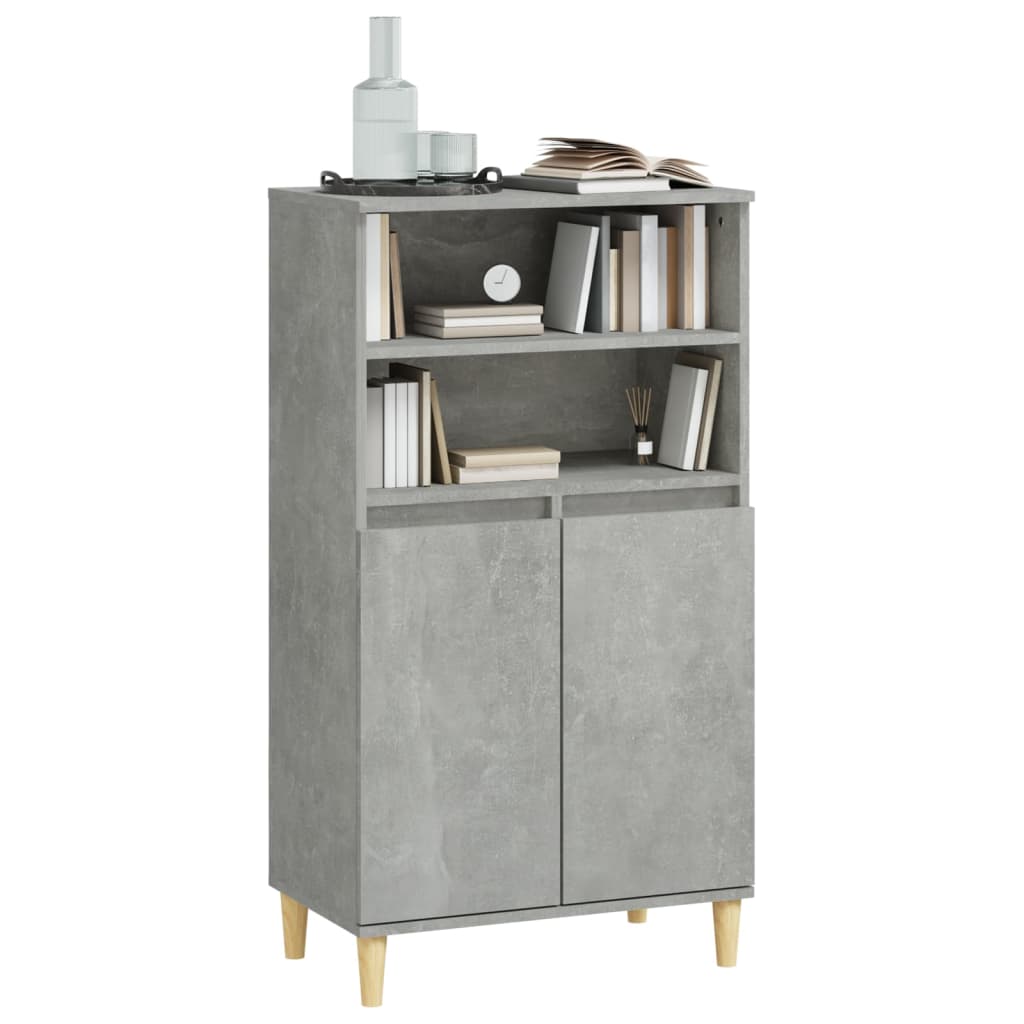 vidaXL Buffet haut Gris béton 60x36x110 cm Bois d'ingénierie