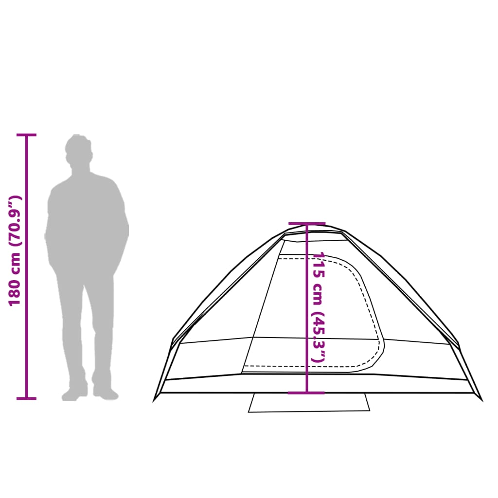 vidaXL Tente de camping à dôme 2 personnes bleu imperméable