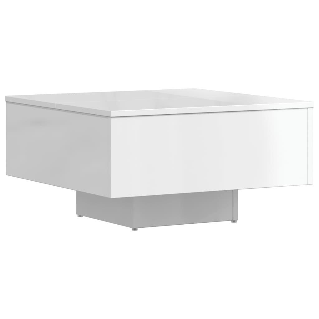 vidaXL Table basse Blanc brillant 60x60x31,5 cm Aggloméré