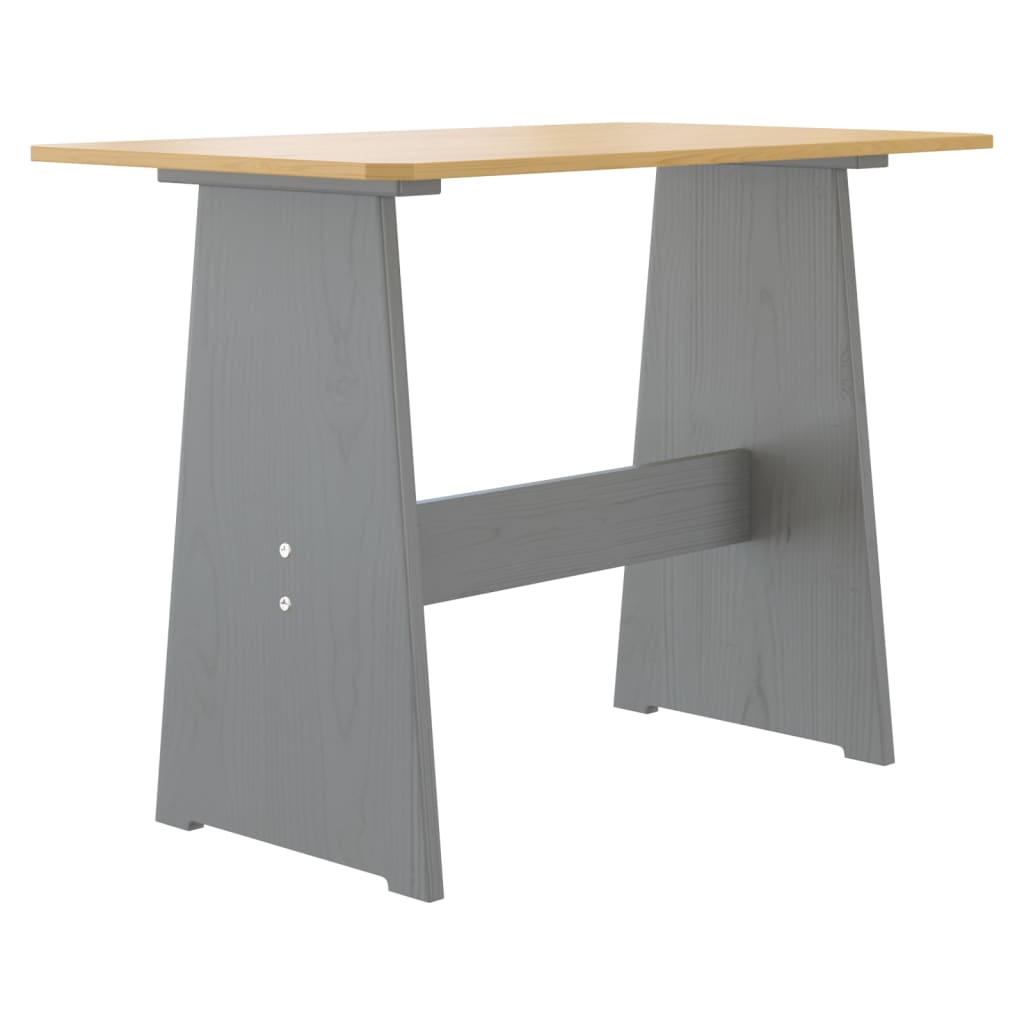 vidaXL Table à manger et banc REINE marron miel gris bois pin solide