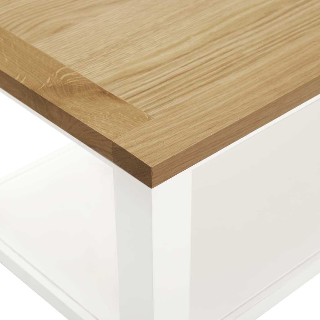 vidaXL Table basse 110x55x40 cm Bois de chêne massif
