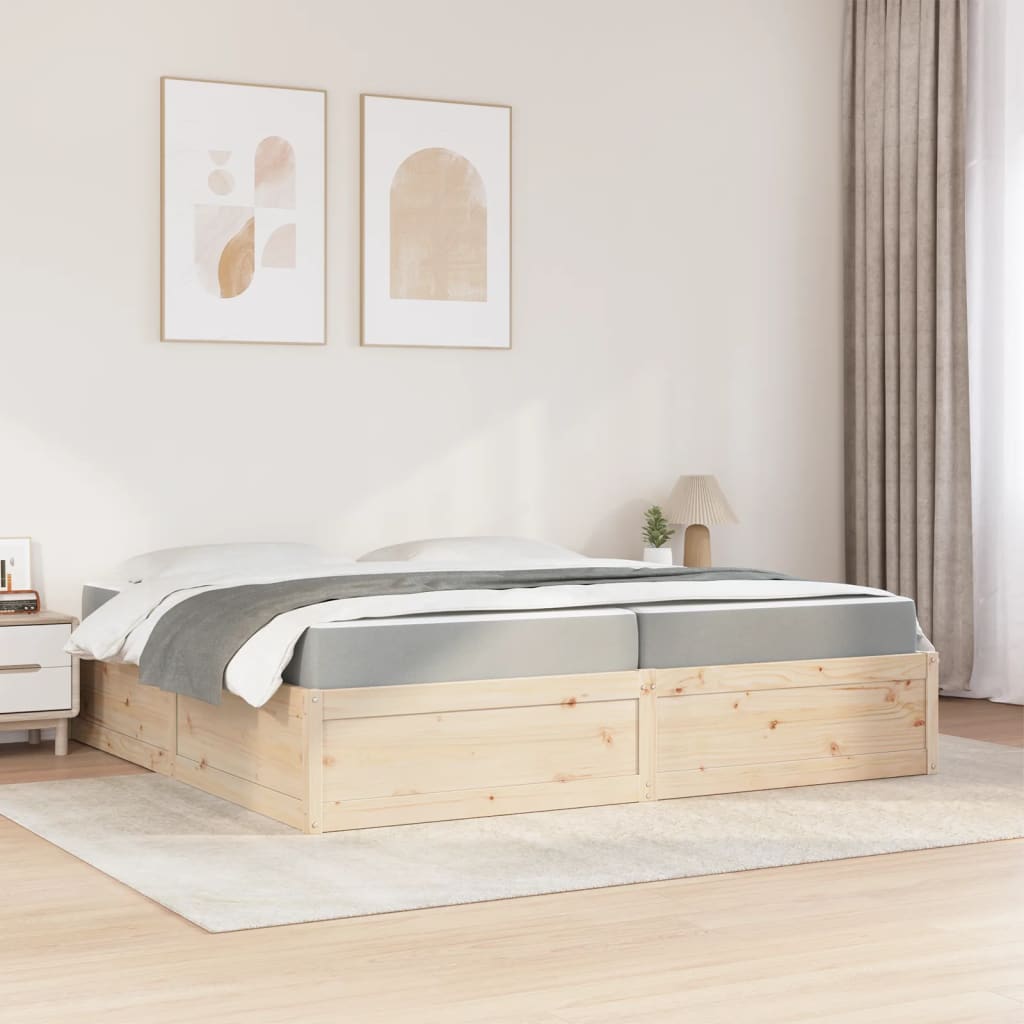 vidaXL Lit avec matelas 200x200 cm bois massif de pin