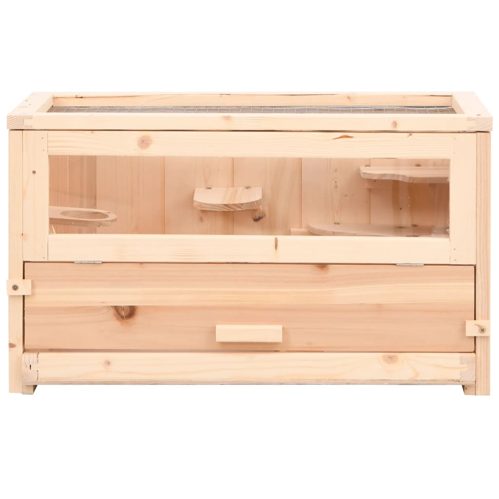 vidaXL Cage à hamster 60x30x35 cm bois massif de sapin