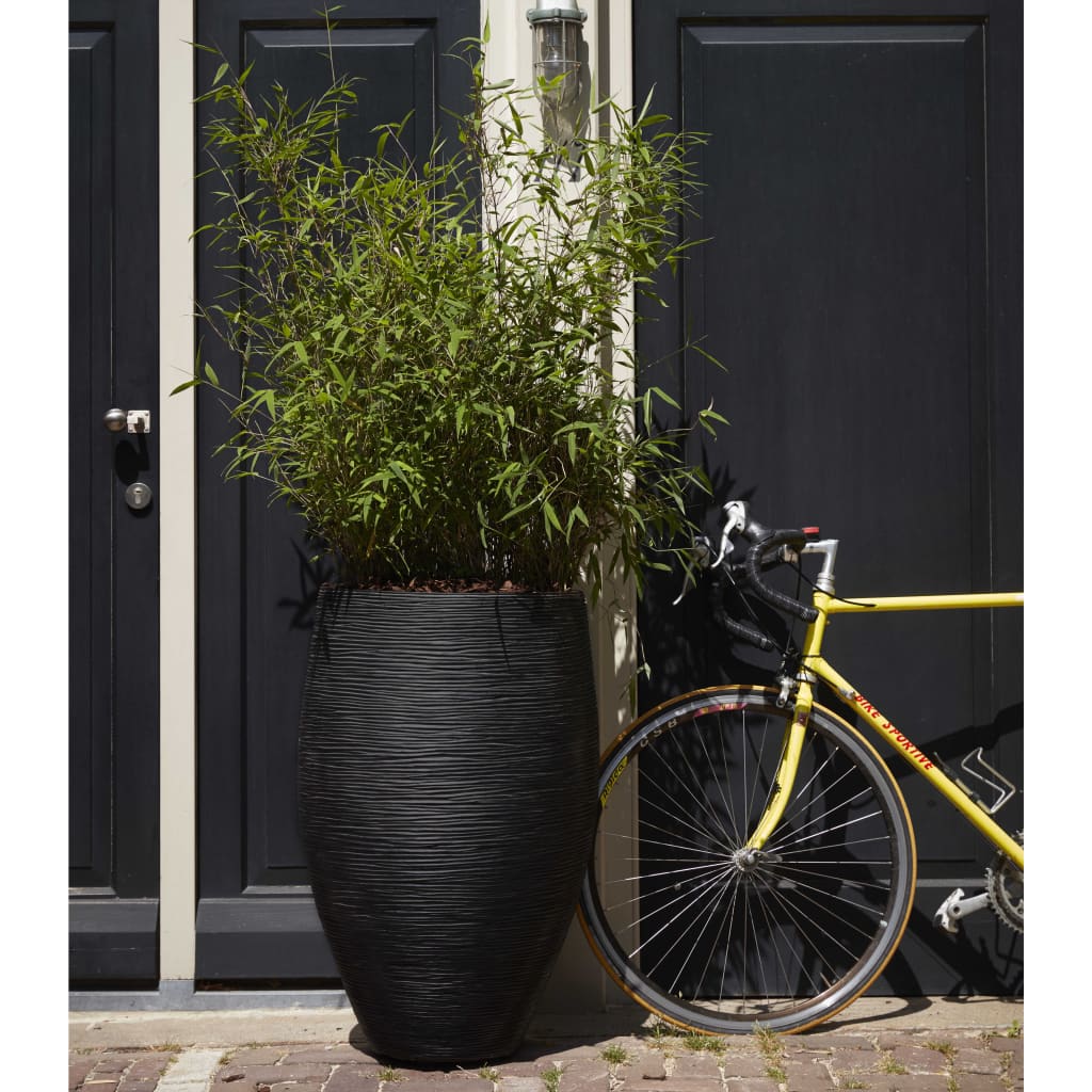Capi Pot à fleurs Nature Rib élégant Deluxe 45x72 cm Noir